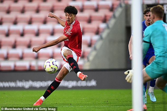 Ethan Wheatley scored twice for United's Under 21s last week, despite being on loan at Walsall