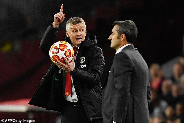 Athletic's current head coach Ernesto Valverde (right) was in charge of Barcelona when they knocked United out of the Champions League quarter-finals 4-0 on aggregate in April 2019