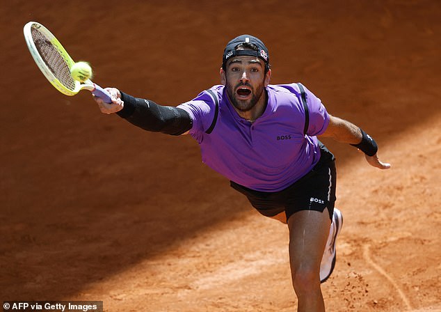 Matteo Berrettini struggled with an abdominal injury throughout and retired after the first set