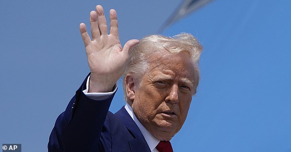 President Donald Trump waves as he boards Air Force One, Tuesday, April 29, 2025, at Joint Base Andrews, Md. (AP Photo/Alex Brandon)