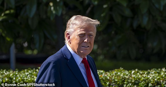 Mandatory Credit: Photo by Bonnie Cash/UPI/Shutterstock (15274822t) President Donald Trump arrives ahead of an event celebrating the Philadelphia Eagles, the 2025 Super Bowl Champions, on the South Lawn of the White House in Washington, DC on Monday, April 28, 2025. The ceremony celebrated both 2025 and 2018 Super Bowl victories. President Trump Welcomes 2025 Super Bowl Champaions to the White House, Washington, District of Columbia, United States - 28 Apr 2025