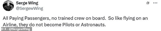 The biggest objection many commenters had was Blue Origin's insistence that the crew were 'astronauts'. Some complained that they had not done enough to earn this title