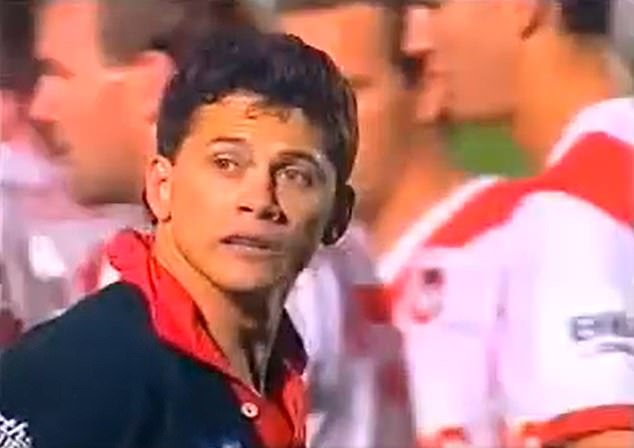 Kiss is pictured during one of his 100 matches for the North Sydney Bears. He also starred for Queensland and represented Australia in rugby league