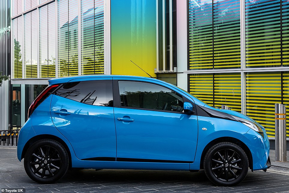 The Toyota Aygo city car (pictured) was replaced in 2021 with the Aygo X (right)