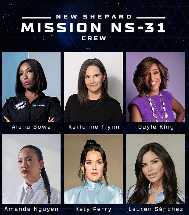 6 women make up the passenger list for Monday's Blue Origin spaceflight, making it the first all-female spaceflight since Valentina Tereshkova's solo mission in 1963