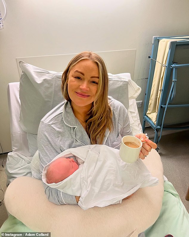 Woods, meanwhile, has said she has 'her hands full' but is 'absolutely in love' with her son