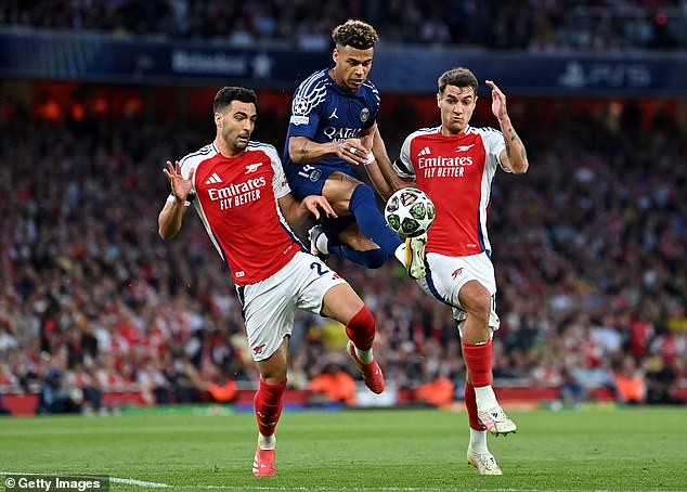 France international Desire Doue was, similarly, a nuisance for the Arsenal backline