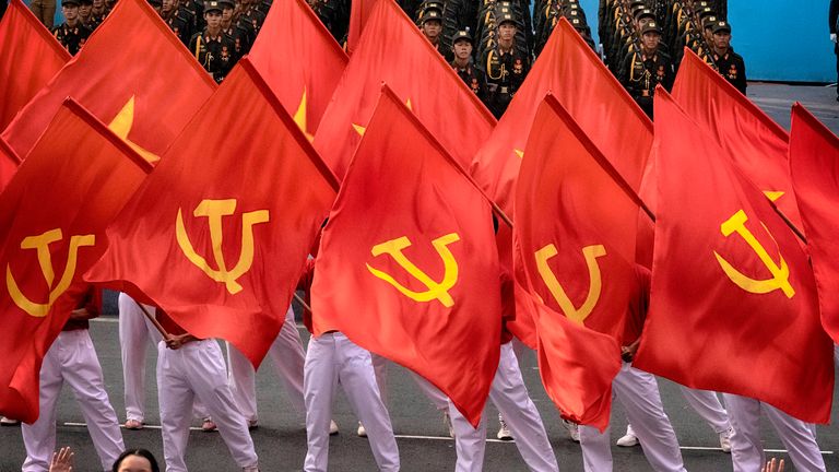 Vietnamese celebrate the 50th anniversary of the end of the war on Wednesday, April 30, 2025, in Ho Chi Minh City, Vietnam. (AP Photo/Richard Vogel)