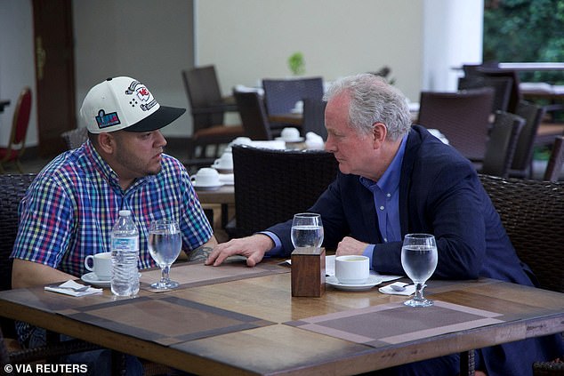 Salvadoran President Nayib Bukele has also maintained he does not 'have the power' to send Abrego Garcia back to the United States, despite the efforts of Democrats like Senator Chris Van Hollen (pictured together) and orders from judges