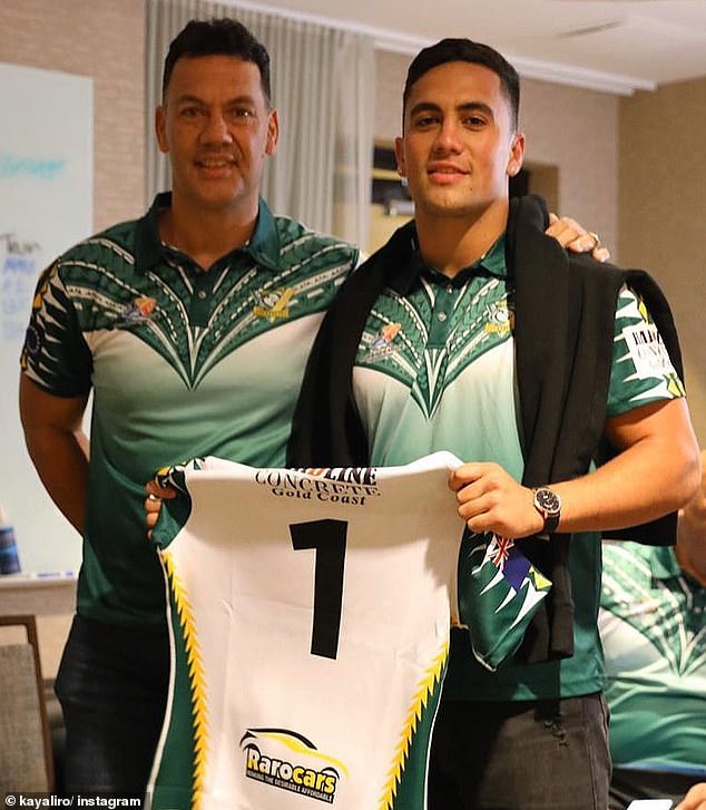 KL are the initials of his famous father Kevin Leslie Iro (pictured left with his son) who was a hard-running centre who represented New Zealand at his peak