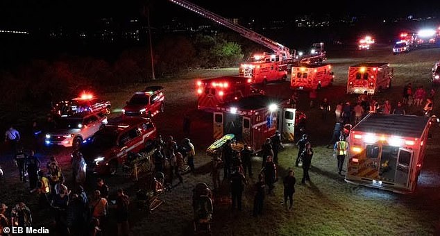 At least six of the 42 passengers have been described as 'trauma patients' as emergency services crews on the scene work through the chaos and carnage to carry out rescue operations