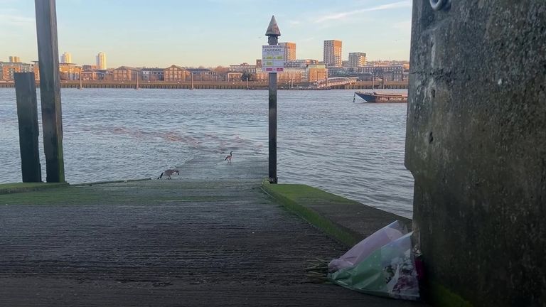 Grab from PA video of Barge House Causeway, near London City Airport, near to where an 11-year-old girl went missing after she entered the River Thames on Monday, she has been named by the Metropolitan Police as Kaliyah Coa. Image date: Tuesday April 1, 2025.