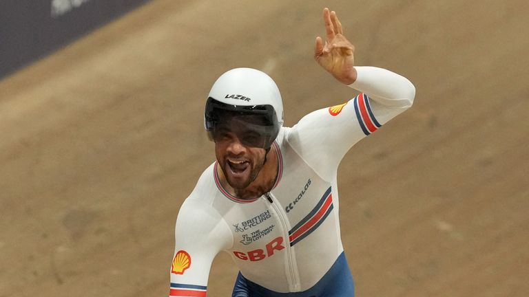 Ruddock competes at the cyclin World Championships in Glasgow in 2023. Pic: Reuters