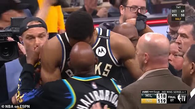Teammates, coaches and security ultimately worked to separate the two