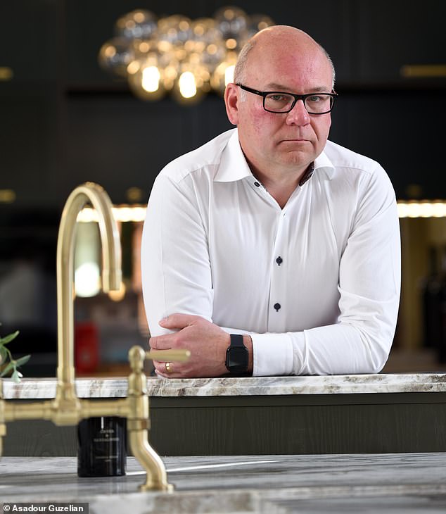 Stewing: Kitchen maker Nick Tindall's costs are soaring thanks to Chancellor Rachel Reeves