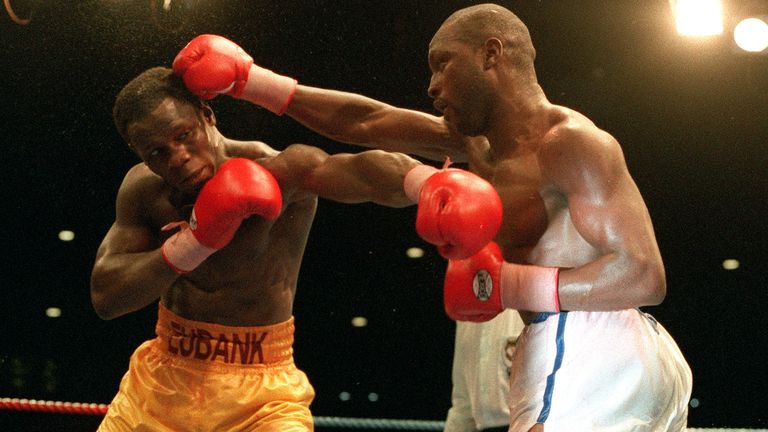 Nigel Benn vs Chris Eubank at Old Trafford in 1993. Pic: Action Images/Reuters
