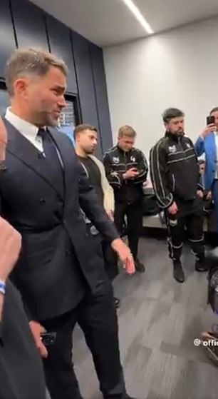 Eddie Hearn appeared to label Chris Eubank Sr a 'f***ing lunatic' in a post fight comment to Conor Benn