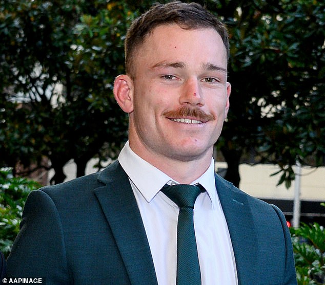 Starling (pictured outside court) also stated he 'couldn't remember' telling paramedics he had more than 12 beers on the night at Kincumber on the NSW Central Coast