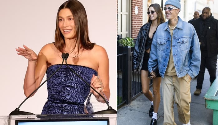 Hailey Bieber looked stunning at the Fashion awards