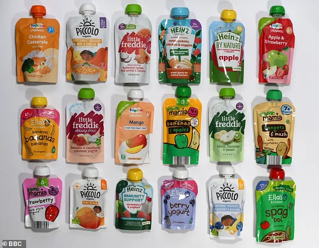 Government guidance states infants should have as little sugar as possible, and that a one-year-old child should have no more than 10g of free sugars a day. But laboratory testing of more than a dozen baby food pouches sold in UK supermarkets found some contained higher levels than those found in fizzy drinks