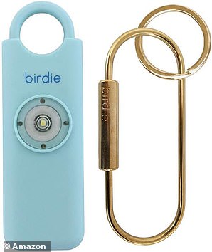The She's Birdie personal safety alarm is a portable device which makes a loud noise and lights up when activated