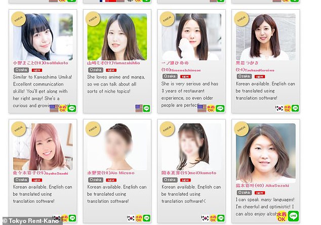 The website states that all of the girlfriends available can speak English. One of the girls listed is described as a 'wonderful beauty' who 'laughs a lot' and is 'fun to talk to'