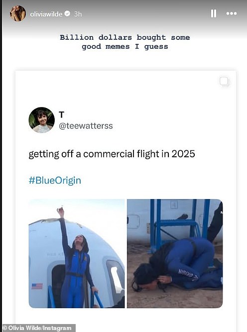 Olivia Wilde instgram - https://www.instagram.com/stories/oliviawilde/3610655396926417274/