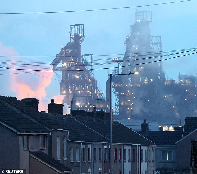Shut: Tata Steel's Port Talbot blast furnaces in South Wales closed in autumn