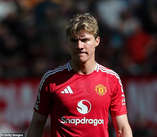 Hojlund has endured a miserable campaign at Old Trafford - his second following a mammoth £72million move from Atalanta