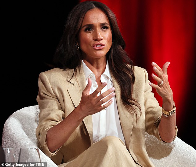 Meghan Markle's (pictured at the Time 100 Summit) has revealed that her love of jam making, crafting and gardening was not 'something I wanted to share' prior to her Netflix series