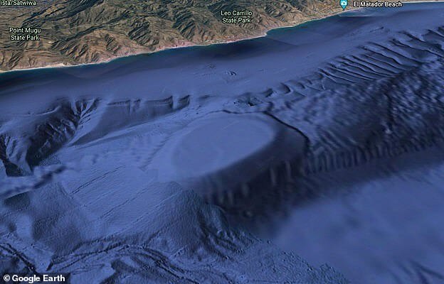 A mysterious formation lurking deep in the ocean has been spotted just a few miles off the coast of Southern California