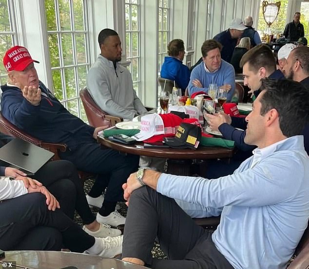 Saquon Barkley and President Trump were seen spending time together on Sunday