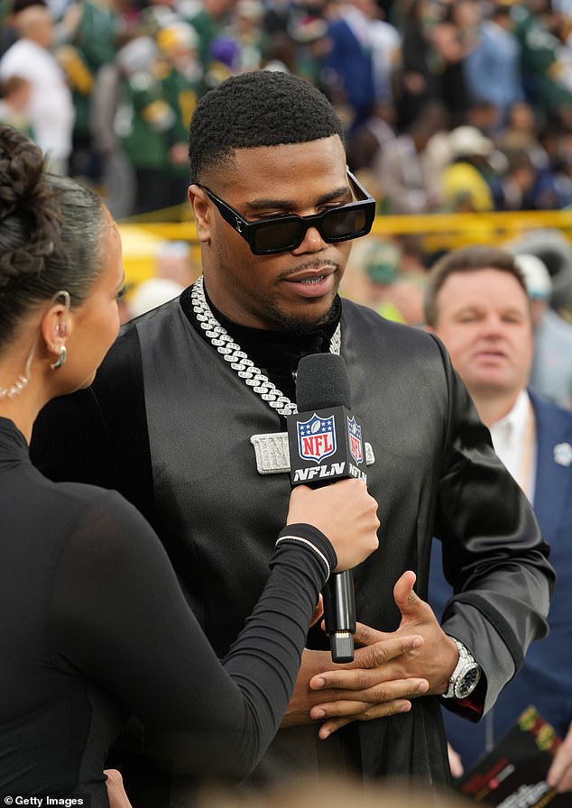 Edge Rusher Abdul Carter of Penn State attends the 2025 NFL Draft at Lambeau Field