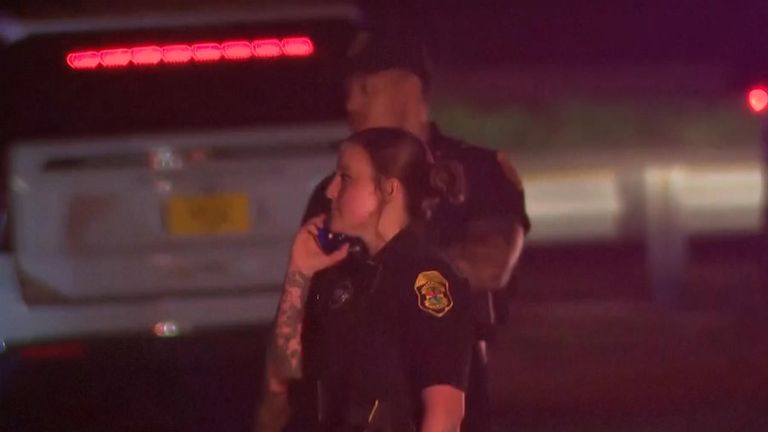 Police officers at the scene of the ferry crash in Clearwater, Florida