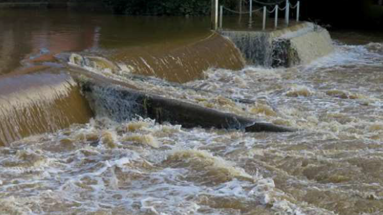 Conditions at the weir the day after the tour. Pic: CPS
