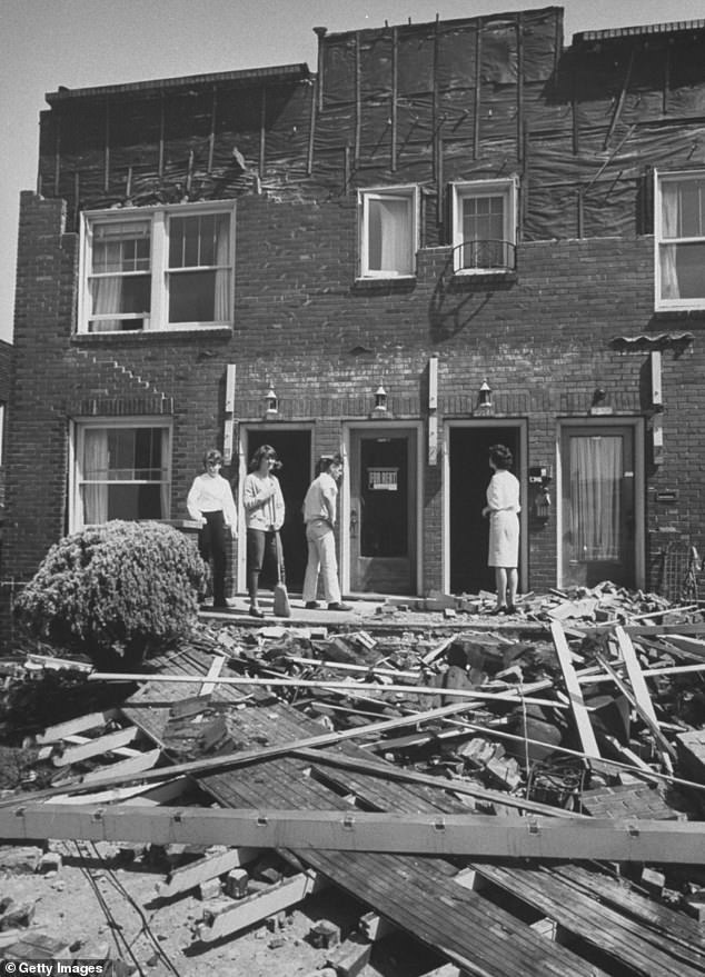 Pictured: Damage from the magnitude 6.5 earthquake in Seattle from 1965