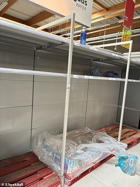 Bottled water was bought up by concerned shoppers in Portugal