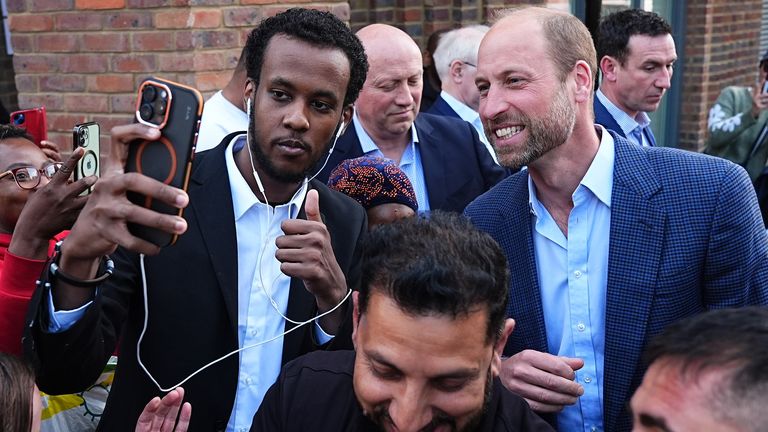 The Prince of Wales poses for pictures following a visit to the Mentivity community centre and youth hub in Southwark, south London, which helps young people by ensuring they have access to high-quality youth services and safe spaces. The organisation, founded in 2016, engages over 400 local young people weekly through mentoring programmes, school outreach and youth clubs. Picture date: Thursday April 24, 2025.