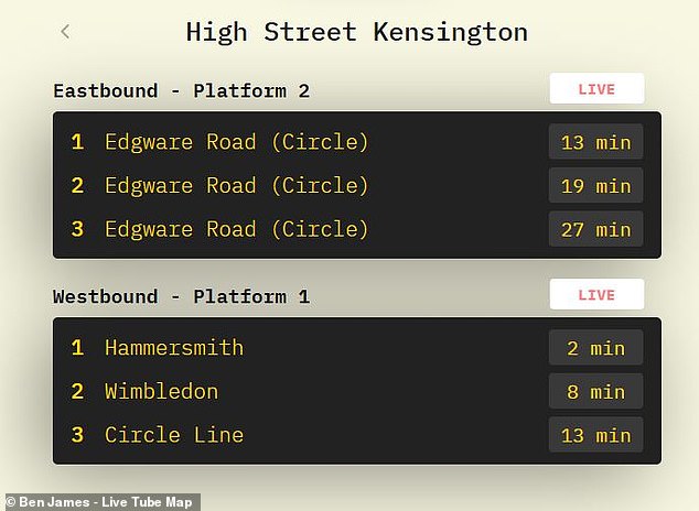 For anyone after more detailed information, the website also includes live departure boards for any station in London
