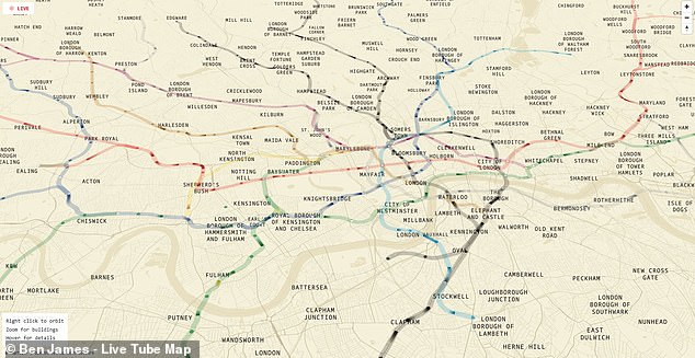 An engineer has created a new version of the London Underground Map which reveals the location of trains in real-time