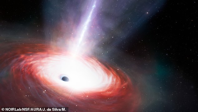 Scientists have been baffled to discover a lone black hole (artist's impression) drifting through space without a companion star orbiting it