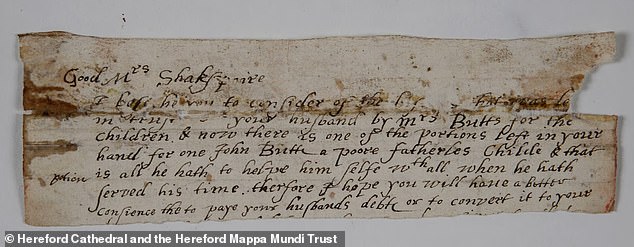 Addressed to ¿Good Mrs Shakspaire¿, the letter mentions the death of a Mr Butts and a son, John, who is left ¿fatherles¿