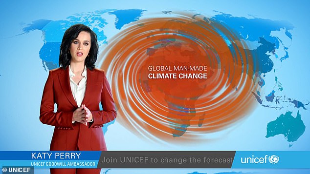 Katy Perry has spent years banging the climate change drum. She did a weather report in 2015 for UNICEF, warning how children are suffering from man-made climate change