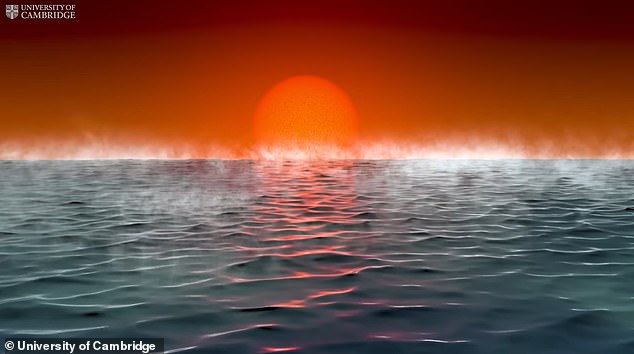 K2-18b is thought to be a 'Hycean' world (depicted) - a class of exoplanet possessing key ingredients for alien species because of their hydrogen-rich atmospheres and oceans of water