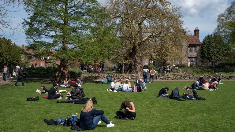 People relax in Westgate Gardens, Canterbury, Kent. File pic: PA