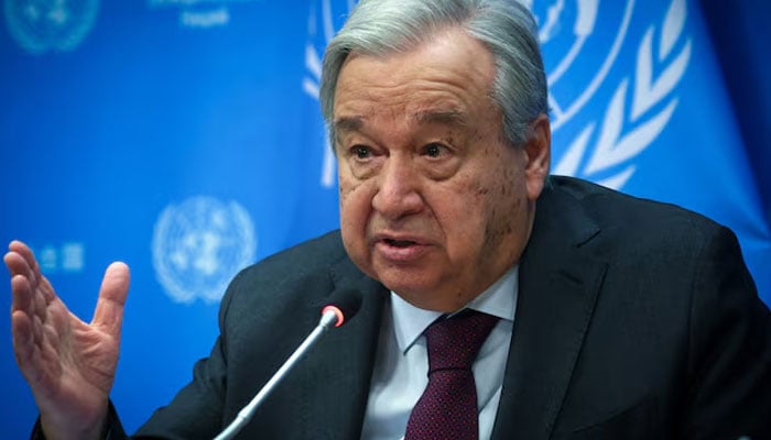 United Nations Secretary General Antonio Guterres speaks during a press conference at UN headquarters in New York City, US, February 8, 2024. — Reuters