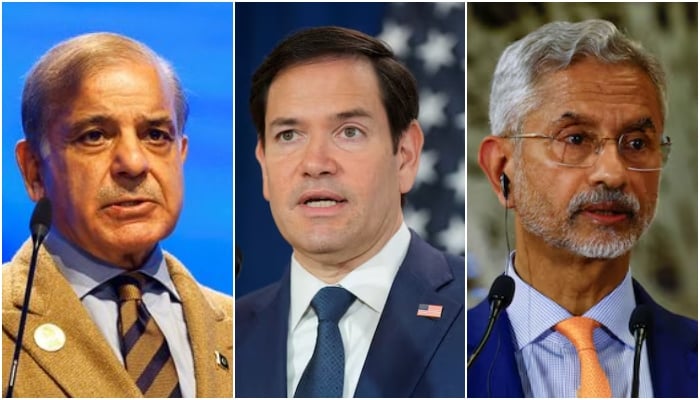 Prime Minister Shehbaz Sharif (right), US Secretary of State Marco Rubio (centre) and Indian Foreign Minister Subrahmanyam Jaishankar. — Reuters/File