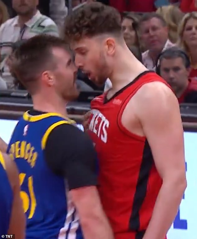 Pat Spencer headbutted the Rockets' Alperen Sengun on Wednesday night