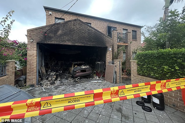 Lithium-ion battery-related fires are occurring at a rate of one every four days in NSW (pictured a house in Sydney's eastern suburbs following a lithium battery fire)