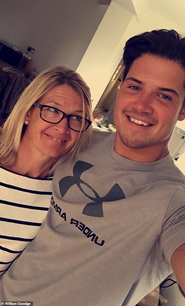 Goodge's mother Amanda (pictured together) died in 2018 after battling non-Hodgkin's lymphoma. Goodge turned to extreme long distance running to process his grief